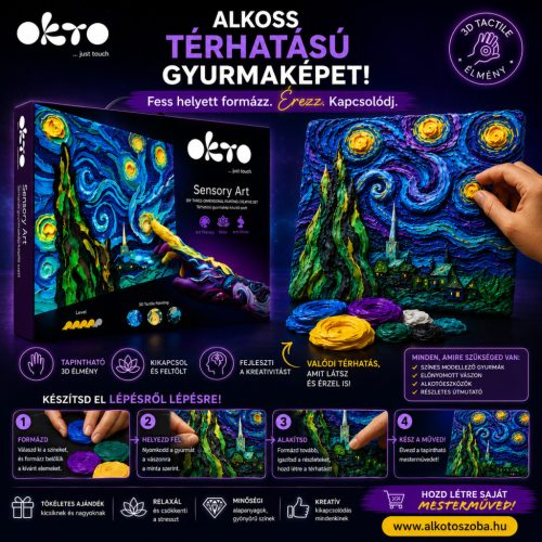 SENSORY ART Kreatív SZETT Vincent van Gogh - Csillagos éjszaka 30*40 cm