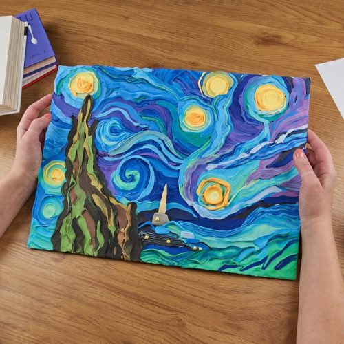 SENSORY ART Kreatív SZETT Vincent van Gogh - Csillagos éjszaka 30*40 cm