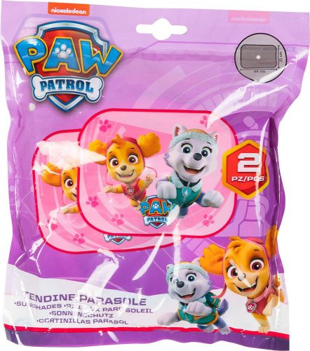 Autós napvédő oldalablakra Paw Patrol pink 2 db 44x35 cm