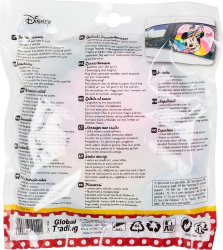 Autós napvédő oldalablakra Minnie szivárvány 2 db 44X35 cm