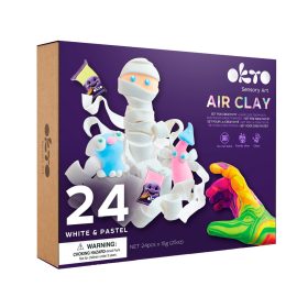   Levegőn száradó gyurma készlet gyerekeknek – 24 db (fehér és pasztell színek)