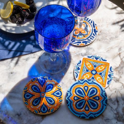 Diamond Dotz gyémántfestő poháralátét készítő - Portuguese Tiles