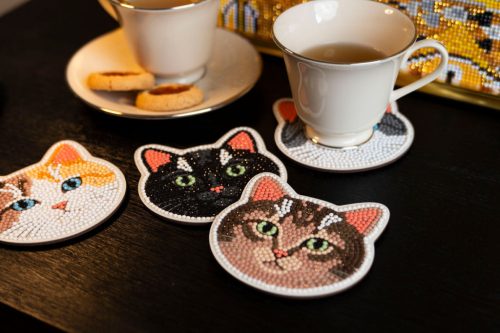 Diamond Dotz gyémántfestő poháralátét készítő - Cats
