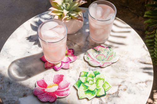 Diamond Dotz gyémántfestő poháralátét készítő - Succulents