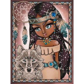Diamond Dotz DD7  Indian Girl With Wolf