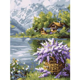 Ideyka Festés számok szerint - Orgona kosár 30x40 cm