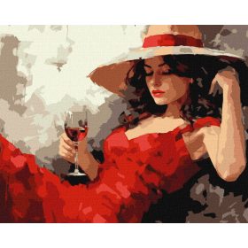 Ideyka Festés számok szerint - Kalapos lány 40*50 cm