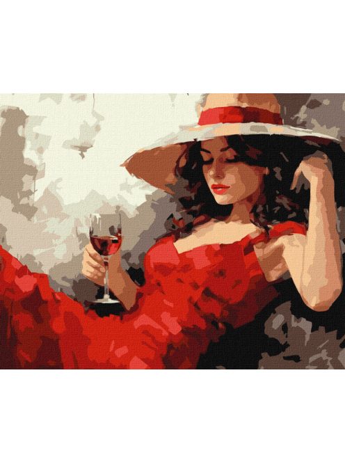 Ideyka Festés számok szerint - Kalapos lány 40*50 cm