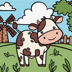 Ideyka Festés számok szerint - Pajkos boci 25*25 cm