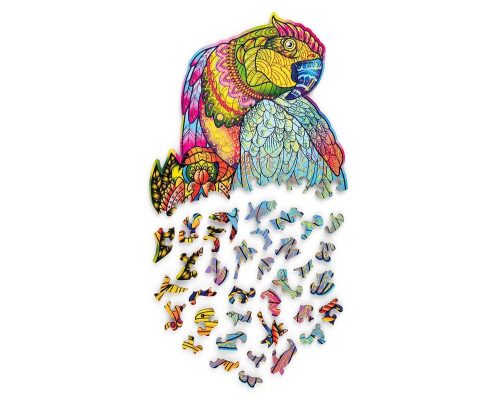 WoodTrick fapuzzle - Fénylő papagáj