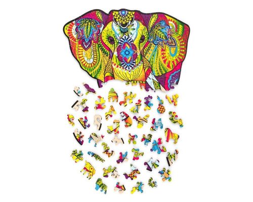 WoodTrick fapuzzle - Pompás elefánt