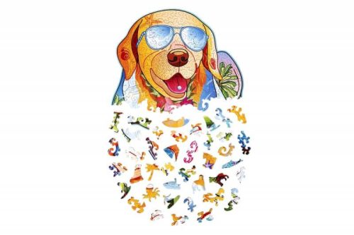 Wood Trick fapuzzle - Szörföző labrador